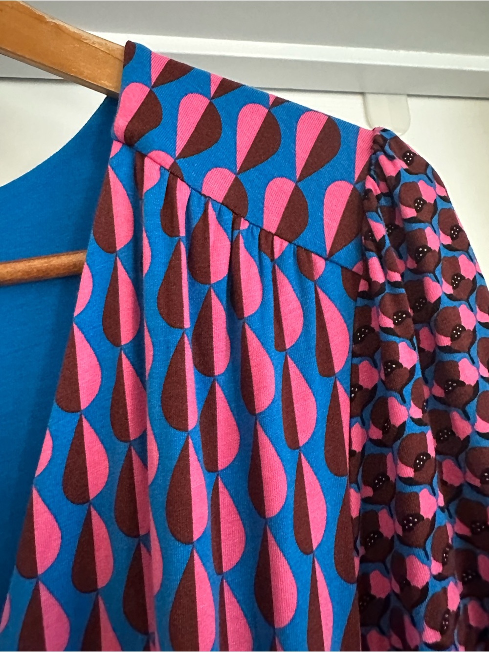Boden Ophelia Faux Wrap Maxi Dress Multicolor Jersey Raindrop Tie Waist Sz 12R - Picture 8 of 12